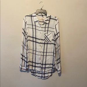 Purple plaid button down